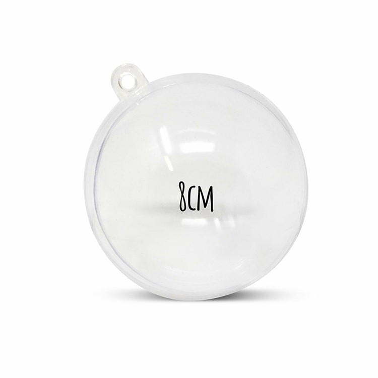 8cm Clear Plastic Ball Christmas Decoration Hanging Ball-1