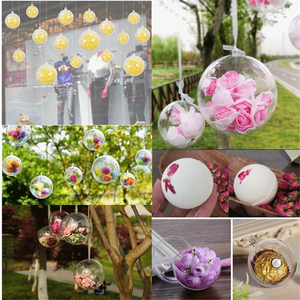 10cm Christmas Decoration Hanging Ball Clear Plastic Ball-2