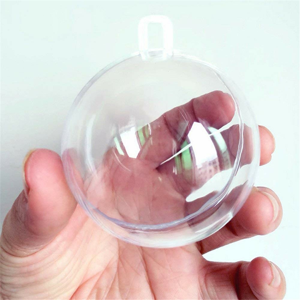 10cm Christmas Decoration Hanging Ball Clear Plastic Ball-3