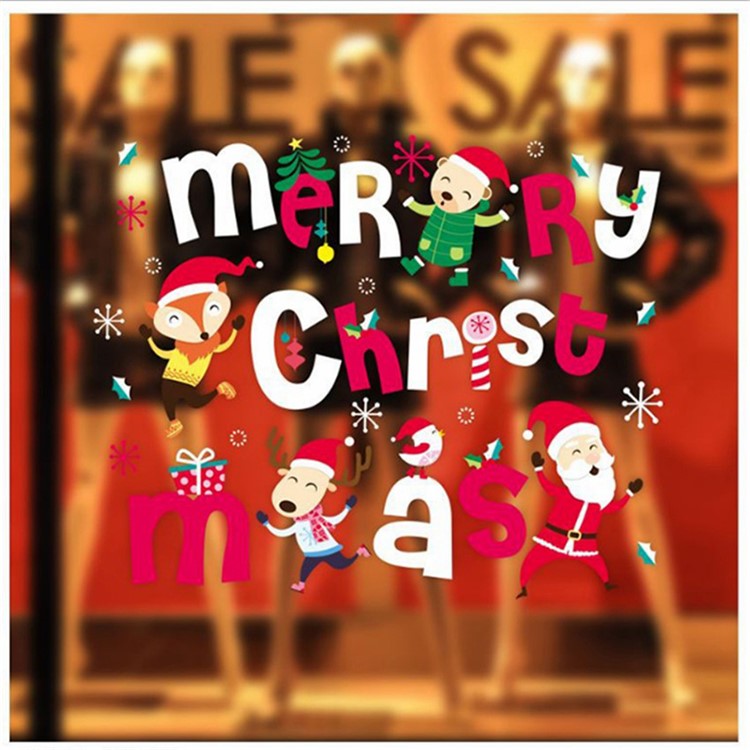Christmas Series Window Decal Sticker DIY Window Decoration Ornament - Style A-2