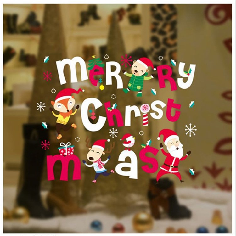 Christmas Series Window Decal Sticker DIY Window Decoration Ornament - Style A-4