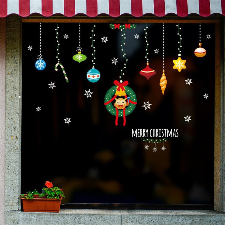 Christmas Series Window Decal Sticker DIY Window Decoration Ornament - Style F-1