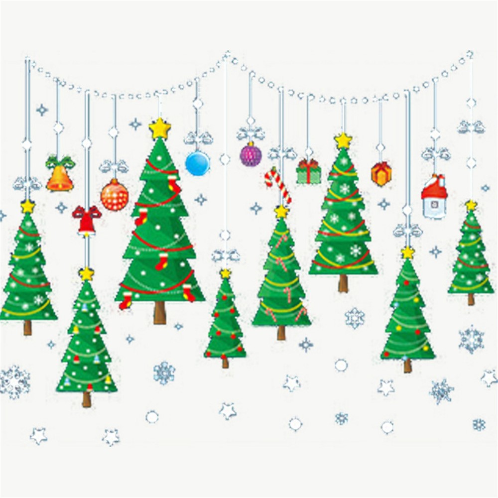 Christmas Window Clings Decal Stickers Window Decoration Ornament - Christmas Tree-2