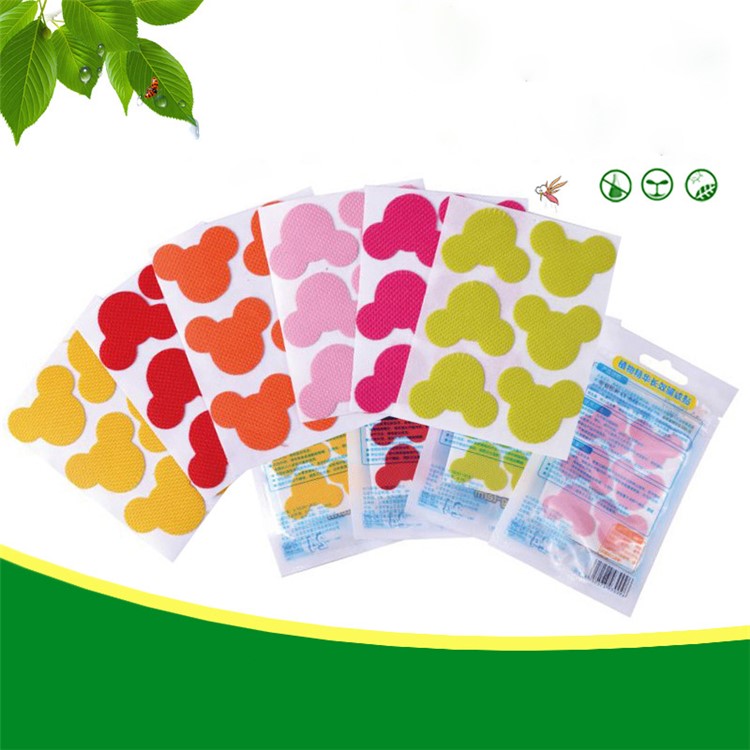 12Pcs/Bag Natural Child Mosquito Repellent Patch Plant Essential Oil Sticker Random Color-1