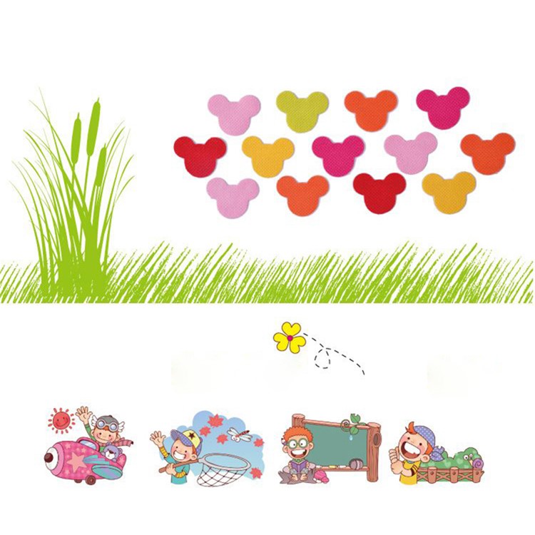 12Pcs/Bag Natural Child Mosquito Repellent Patch Plant Essential Oil Sticker Random Color-3