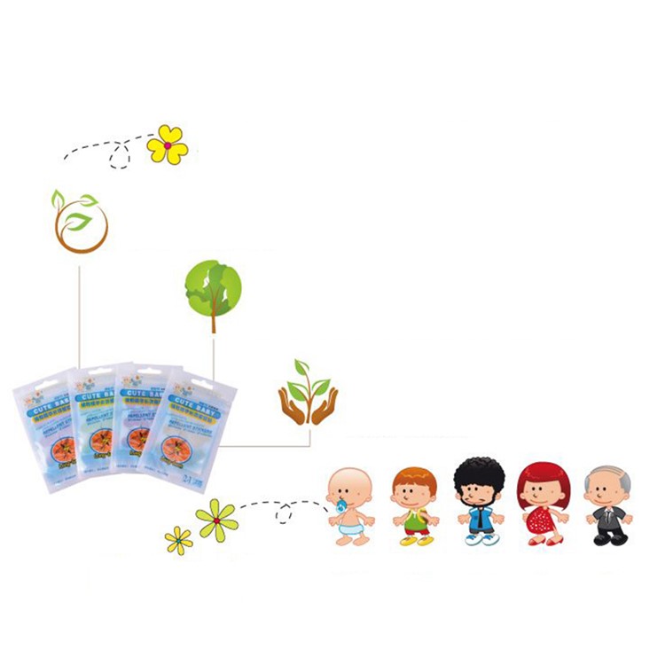 12Pcs/Bag Natural Child Mosquito Repellent Patch Plant Essential Oil Sticker Random Color-9