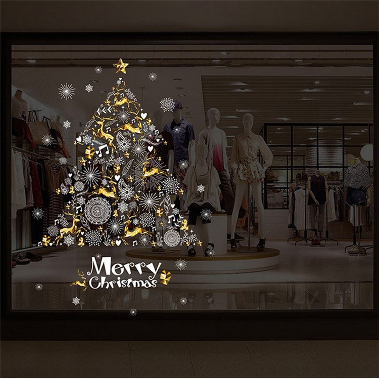 Christmas Tree Window Decoration Window Decal Sticker DIY Decal-1