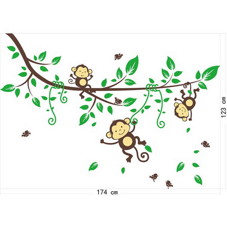 Monkey Pattern Removable Wall Decal DIY Wall Sticker, Size: 90 x 60cm-4