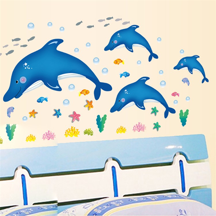 Dolphin Pattern Removable Wall Decal Children Room Decoration, Size: 90 x 60cm-2
