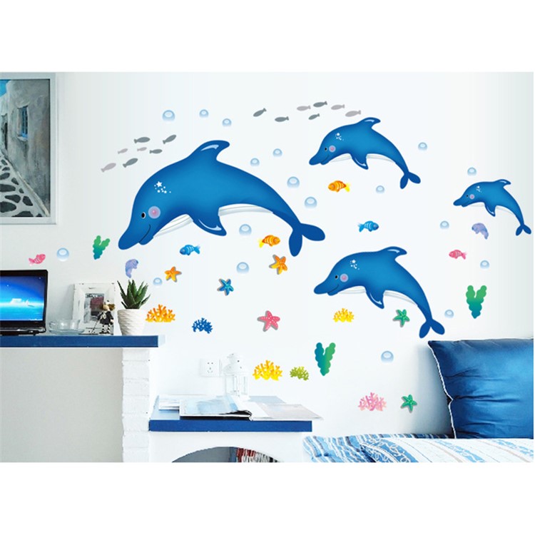 Dolphin Pattern Removable Wall Decal Children Room Decoration, Size: 90 x 60cm-3