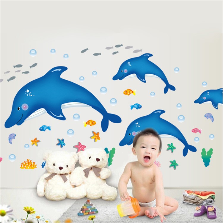 Dolphin Pattern Removable Wall Decal Children Room Decoration, Size: 90 x 60cm-5