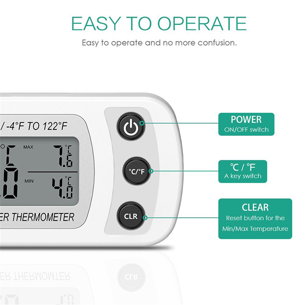 Refrigerator Fridge Thermometer LCD Display Digital Freezer Room Thermometer-3