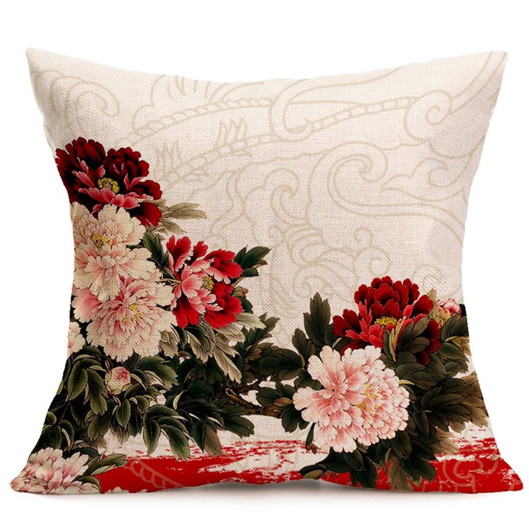 Flower Pattern Pillow Cover Cushion Case, Size: 43cm*43cm - Style A-1