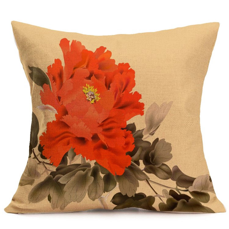 Flower Pattern Pillow Cover Cushion Case, Size: 43cm*43cm - Style B-1