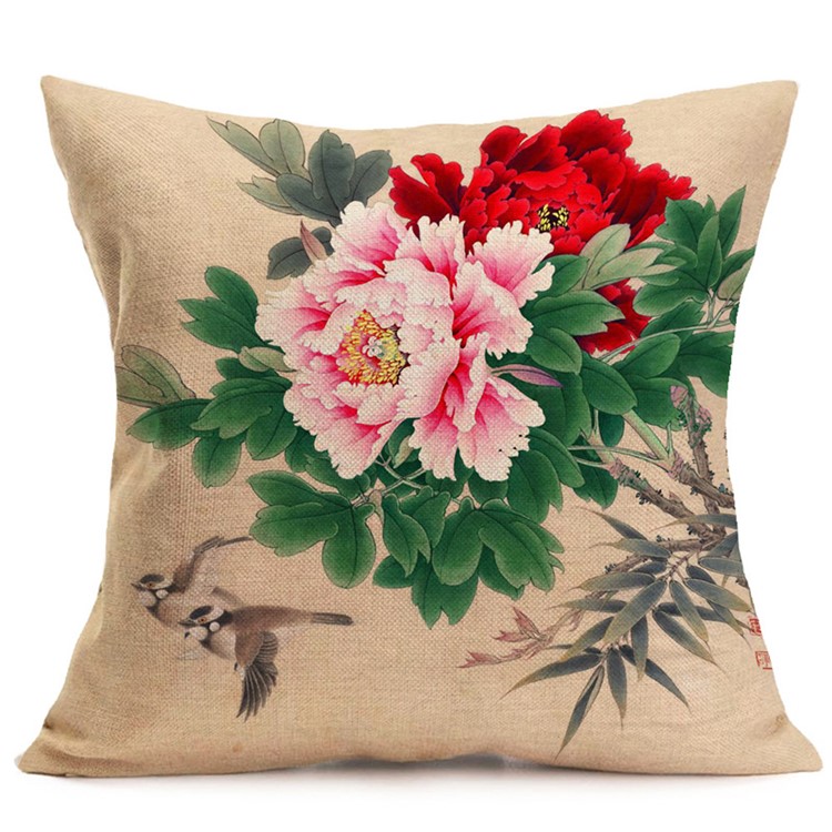 Flower Pattern Pillow Cover Cushion Case, Size: 43cm*43cm - Style C-1