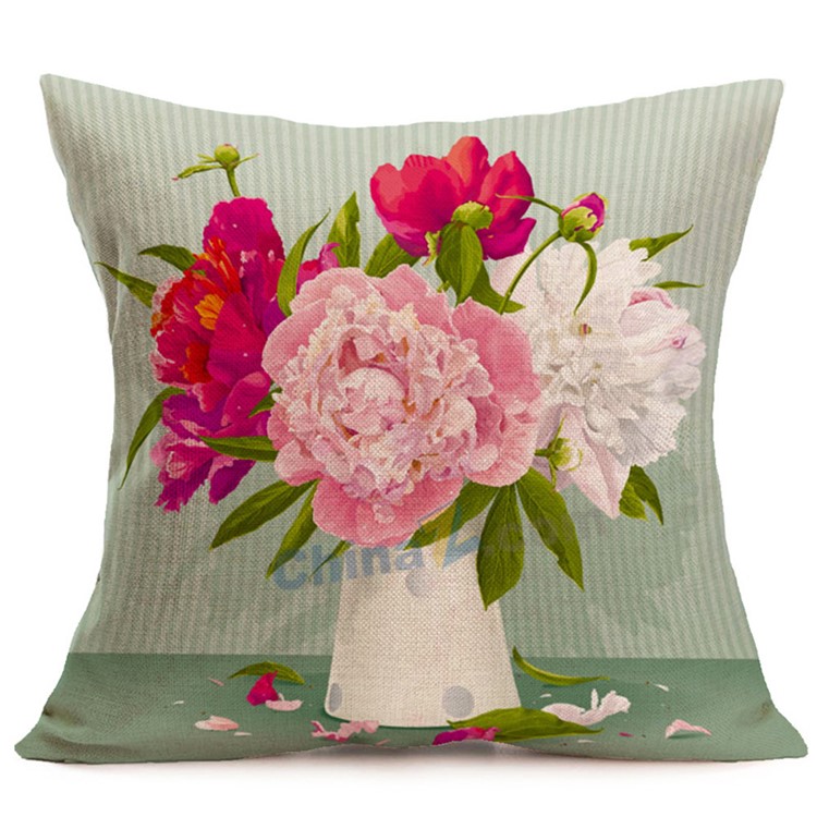 Housse De Coussin Motif Fleur, Taille: 43cm * 43cm - Style F-1