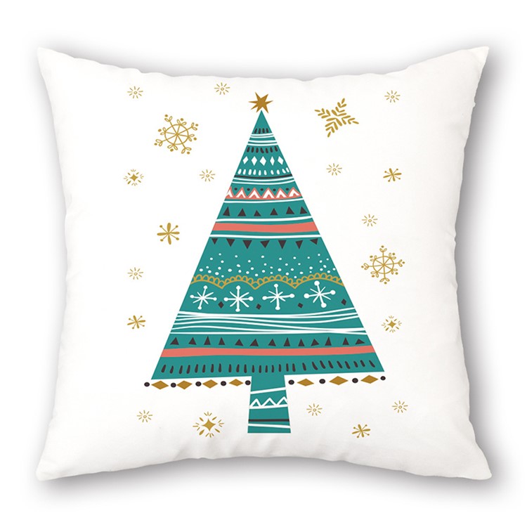Christmas Pattern Printing Pillow Case Sofa Home Decor Cushion Cover Decor - Tree-1