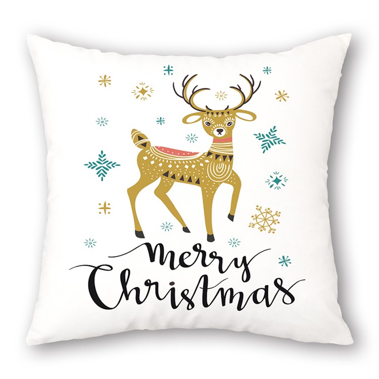 Christmas Pattern Printing Pillow Case Sofa Home Decor Cushion Cover Decor - Elk-1