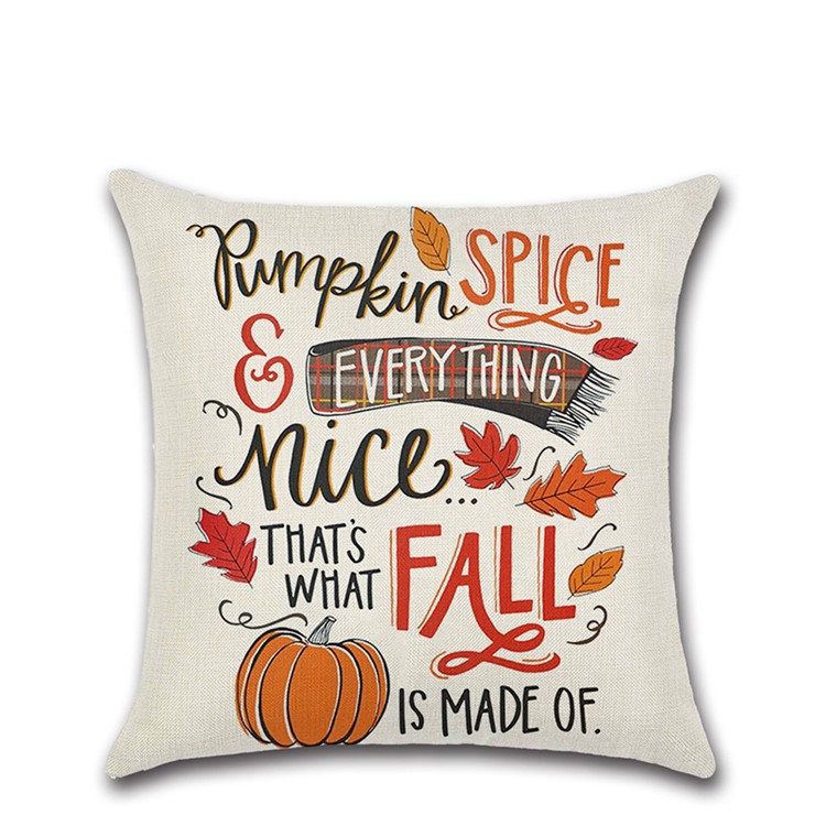 4Pcs/Set Pumpkin Pattern Printing Pillow Case Thanksgiving Day Sofa Home Decor Cushion Cover Decor 45 x 45cm-3