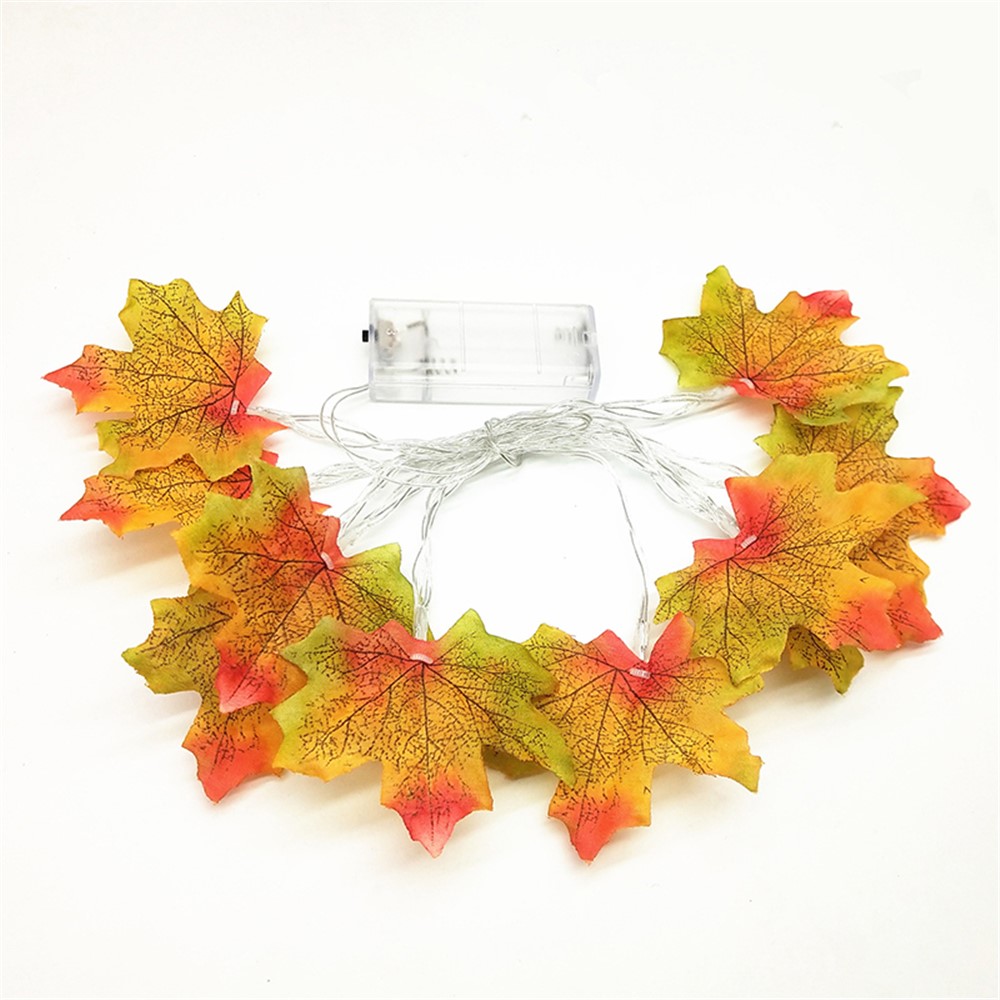 20-LED Maple Leaf Lamp String Garden Party Room Decoration Light String, 3m - Green Maple