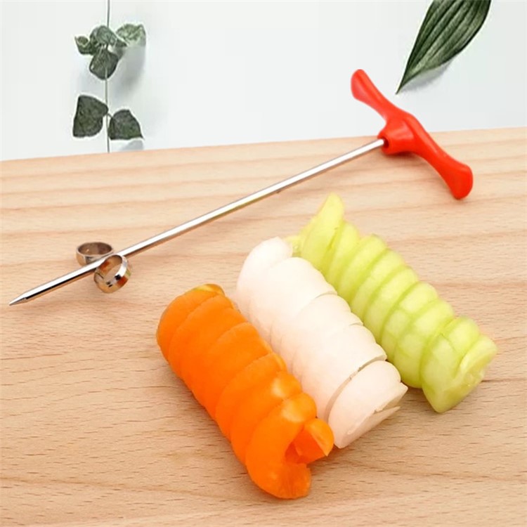 Vegetable Manual Roller Spiral Cutter Twist Knife Screw Slicer (Random Color)-1