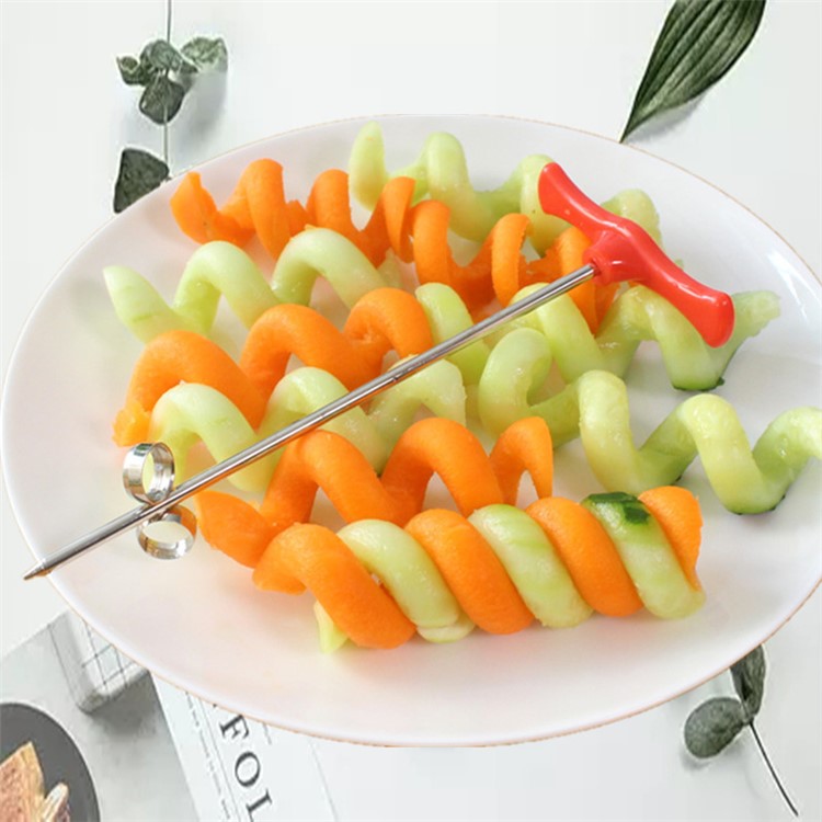 Vegetable Manual Roller Spiral Cutter Twist Knife Screw Slicer (Random Color)-3