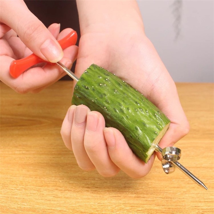 Vegetable Manual Roller Spiral Cutter Twist Knife Screw Slicer (Random Color)-4