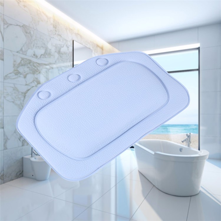 PVC Foam Sponge Bathtub Pillow Spa Bath Head Cushion - Blue-4