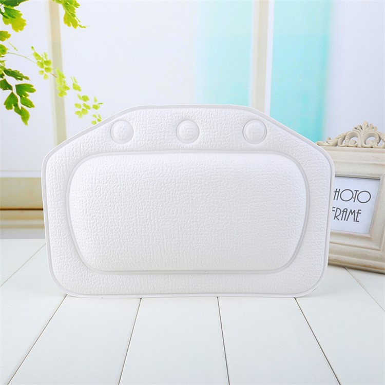 PVC Foam Sponge Bathtub Pillow Spa Bath Head Cushion - White-1