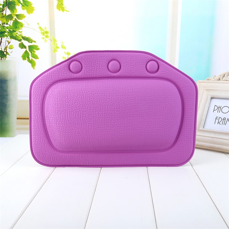 PVC Foam Sponge Bathtub Pillow Spa Bath Head Cushion - Purple-1