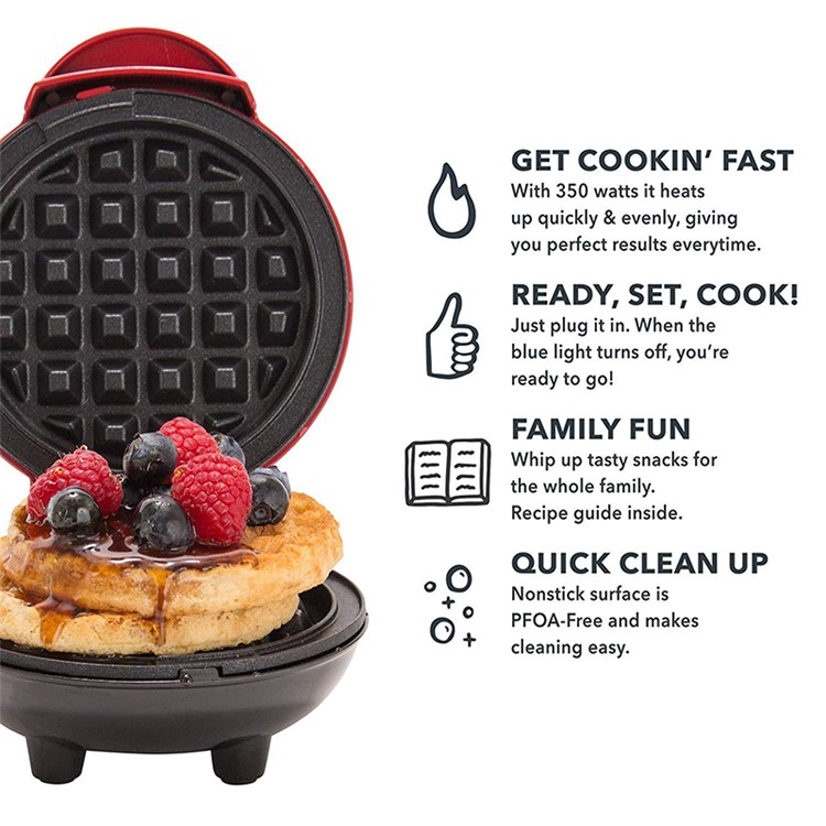 Mini Fabricante De La Plancha Redonda Eléctrica Para Tortitas Individuales Galletas Galletas Huevos - Enchufe Para EE.UU.-4