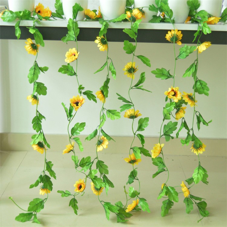 2.4m Artificial Sunflower Fake Flower Wisteria Vine Home Decor-5