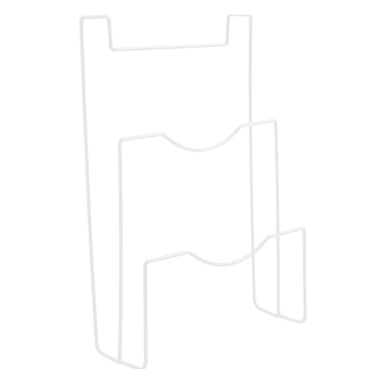 Iron Art Pan Pot Lid Rack Kitchen Storage Holder Drain Rack - White-3