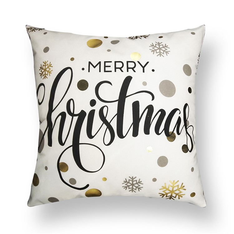 Christams Series Lacquered Throw Pillow Cover Linen Cotton Cover, Size: 45 x 45cm - Style 301-1