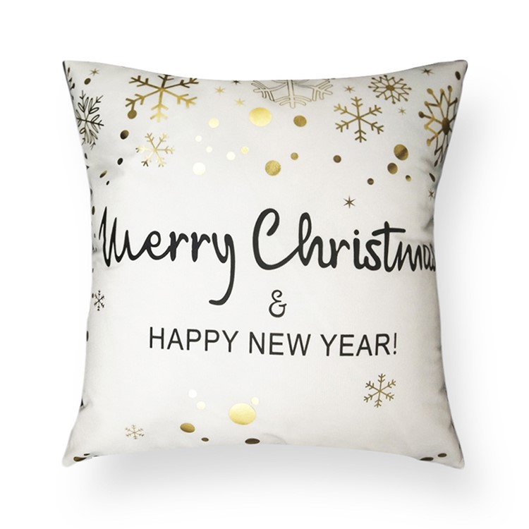 Christams Series Lacquered Throw Pillow Cover Linen Cotton Cover, Size: 45 x 45cm - Style 303-1