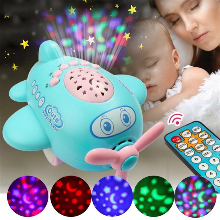 Appease Aircraft Projection Sleeping Story Projector Night Light Lamp with Remote Control-1