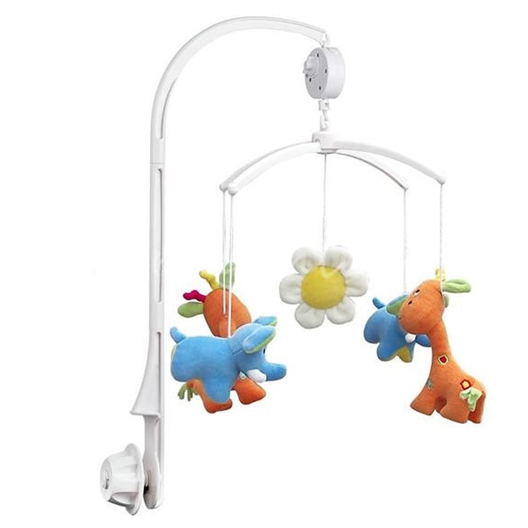 Baby Crib Mobile Bed Bell Toy Holder Arm Bracket + Wind-up Music Box-2