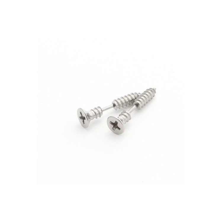 1 Pair Titanium Steel Phillips Screw Shape Ear Studs Anti-allergy Earrings Set - Black-3