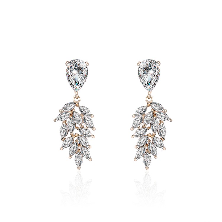 Women S 24k Plated Zircon Earrings Jewelry Gold Tvc Mall Women S 24k Plated Zircon Earrings Jewelry Gold 1