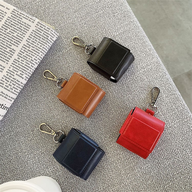 Retro PU Shell for Apple AirPods with Wireless Charging Case (2019) / AirPods with Charging Case (2019) (2016) - Brown-4