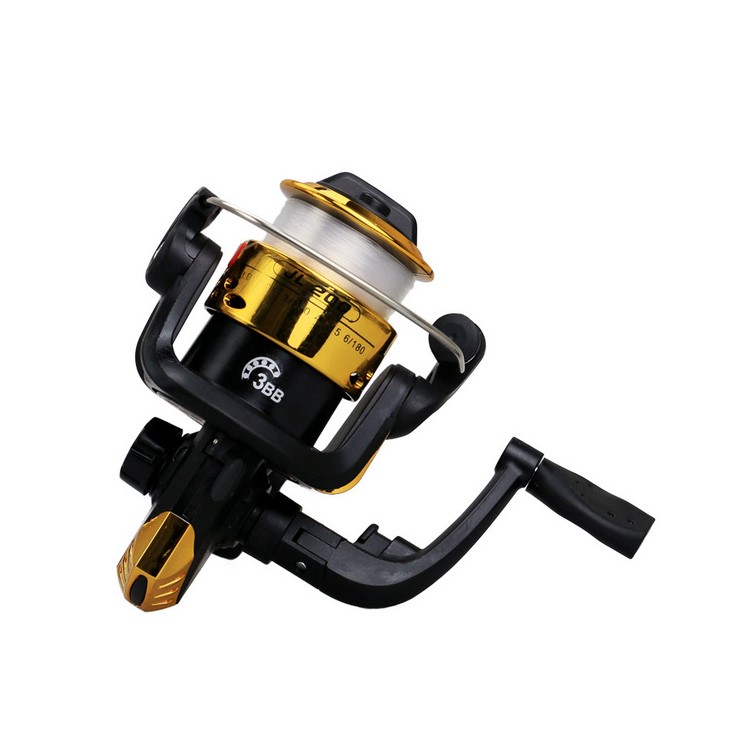 5.1:1 Fishing Reel Spool Vessel Fish Spinning Wheel Line Gear Wheel (With Line) - Yellow-1