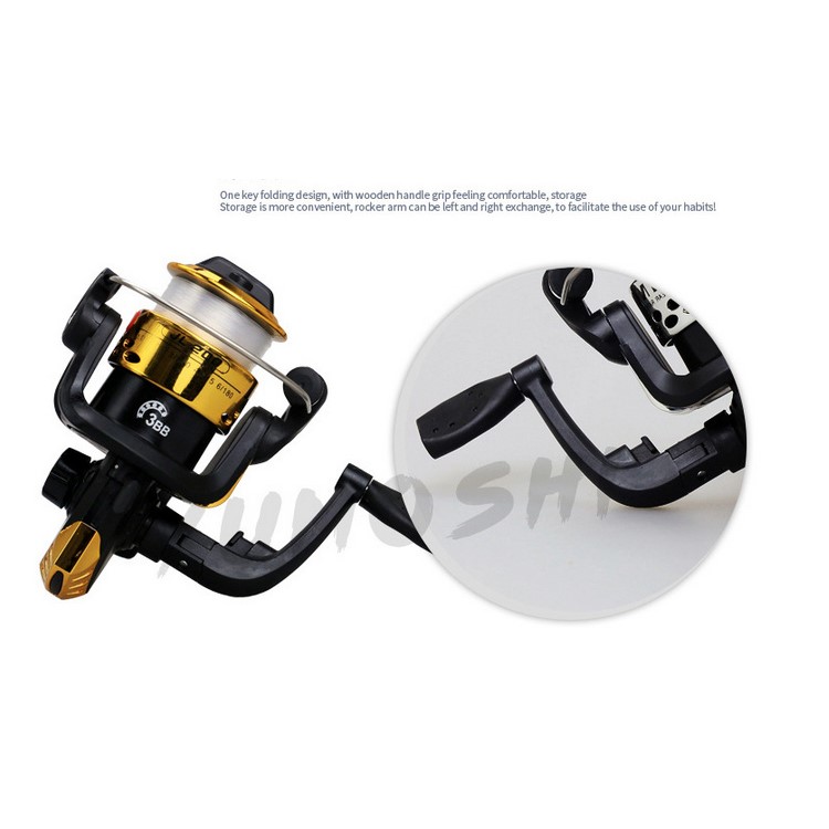 5.1:1 Fishing Reel Spool Vessel Fish Spinning Wheel Line Gear Wheel (With Line) - Yellow-2
