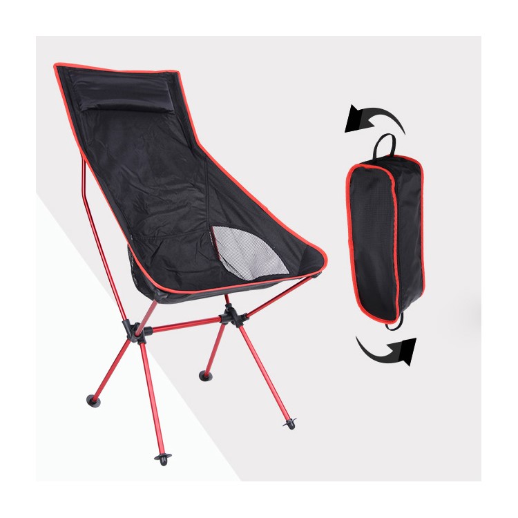 Lightweight Foldable Outdoor Chair Comfortable Outdoor Folding Backpacking Chair - Red-4