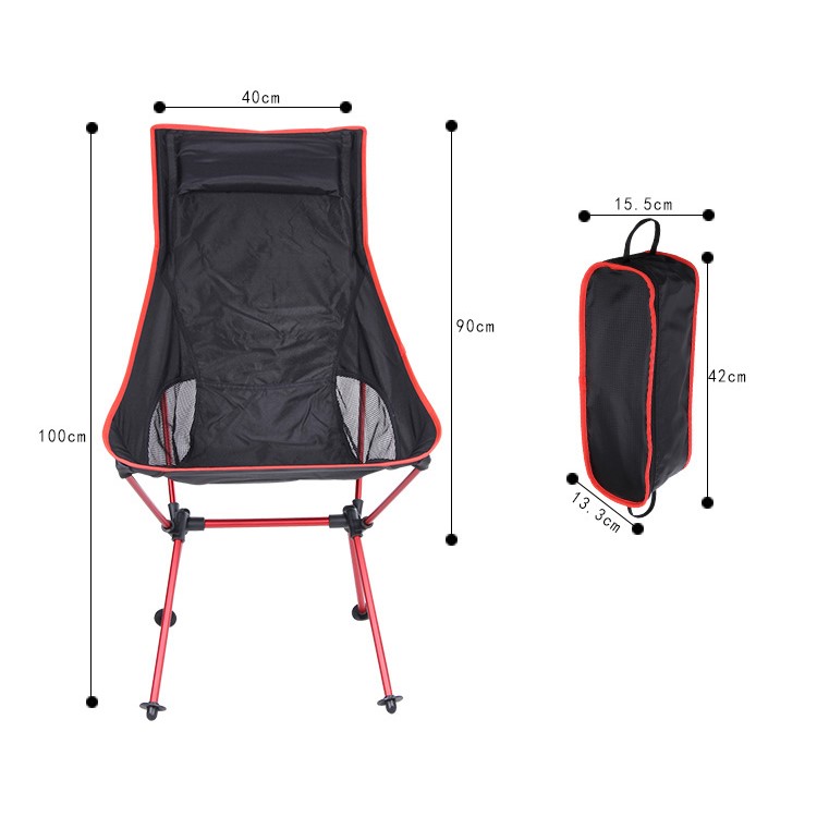 Lightweight Foldable Outdoor Chair Comfortable Outdoor Folding Backpacking Chair - Red-6