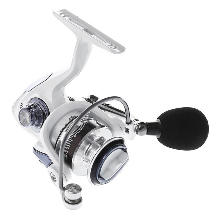 HC6000 6+1 Ball Bearings 5.2:1 Metal Spinning Fishing Reel with EVA Grip - White-4