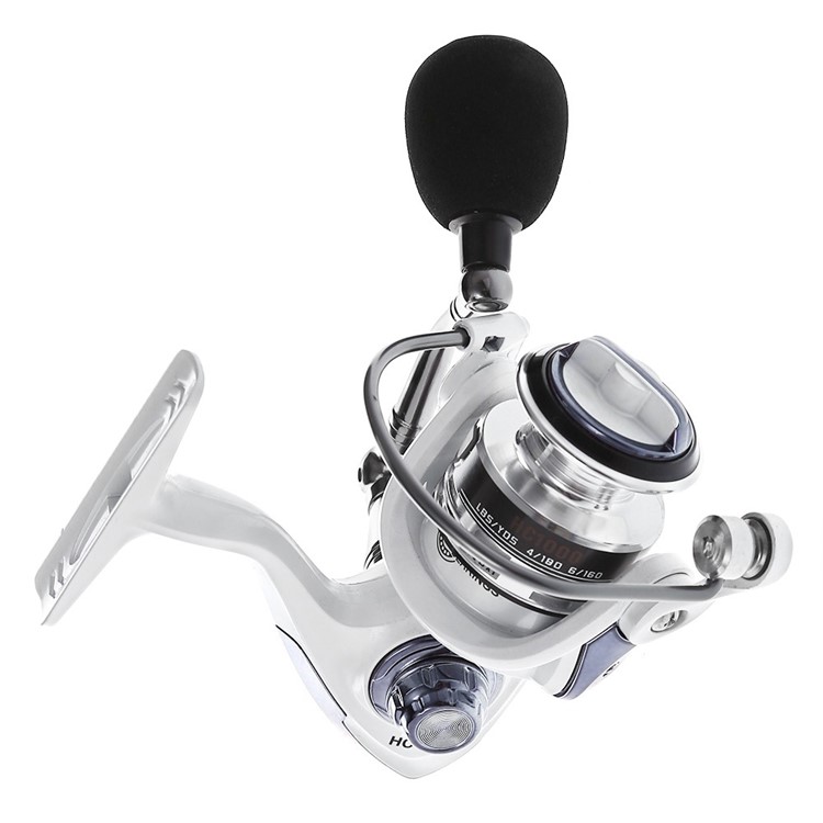 HC6000 6+1 Ball Bearings 5.2:1 Metal Spinning Fishing Reel with EVA Grip - White-6