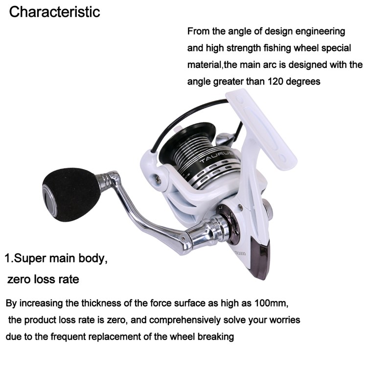 TR6000 13+1BB 4.7:1 SR Gear Spool Fish Reel Spinning Fishing Reel with Metal Rocky-12