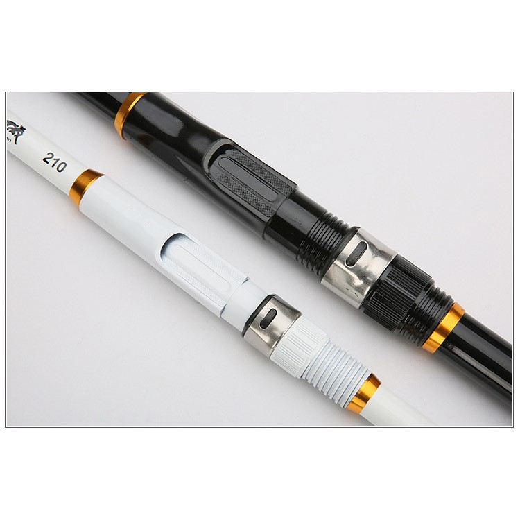 2.4M Carbon Telescopic Fishing Rod Pole Fishing Rod Reel Combos - White-3