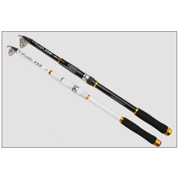 2.4M Carbon Telescopic Fishing Rod Pole Fishing Rod Reel Combos - White-5