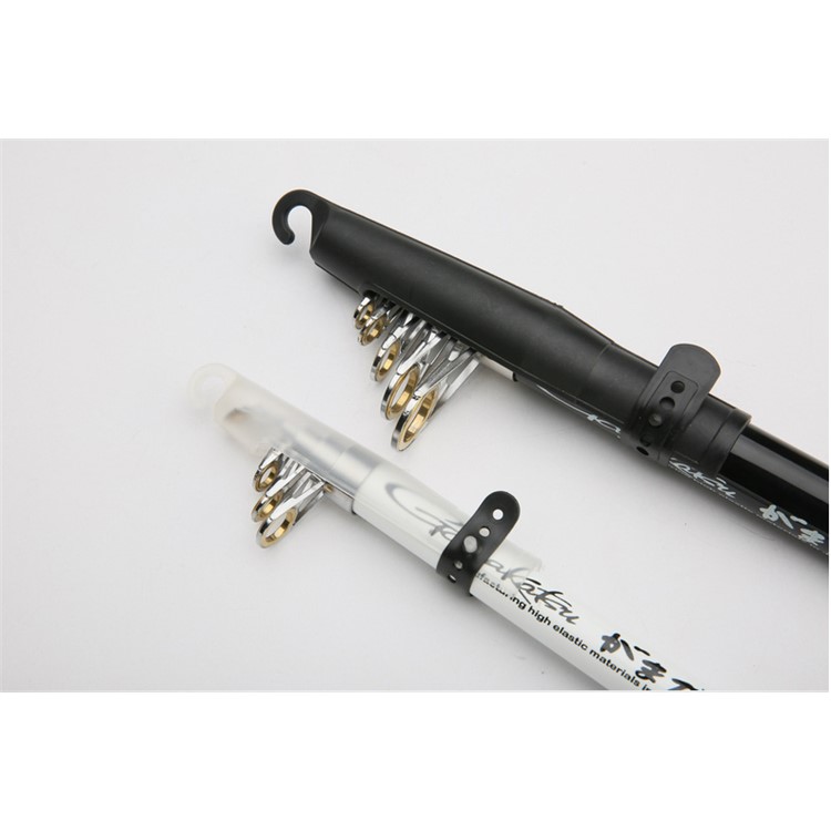 2.4M Carbon Telescopic Fishing Rod Pole Fishing Rod Reel Combos - White-7